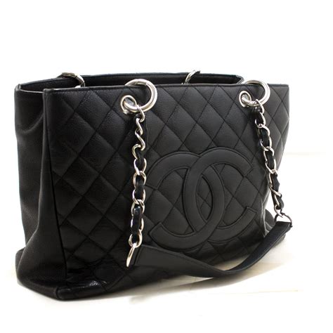 chanel black chain tote bag|authentic chanel tote bag.